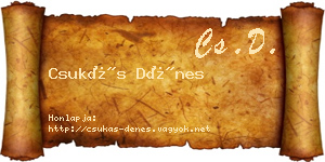 Csukás Dénes névjegykártya
