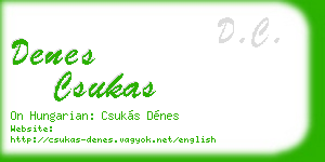 denes csukas business card
