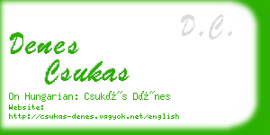 denes csukas business card